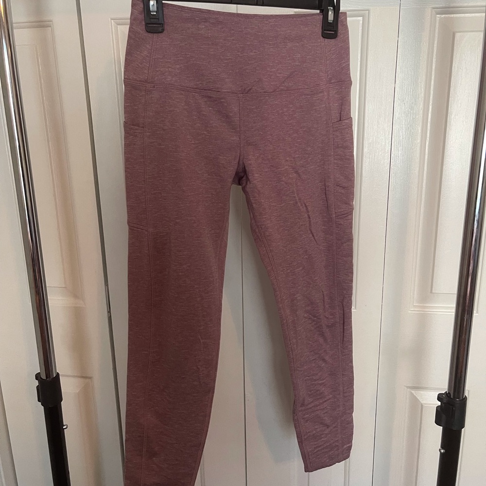 Mauve Kyodan fleece lined leggings